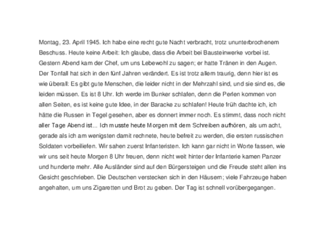 Auszüge aus: Jean René und Hervé: Ein Spielball in den Wirren des Krieges. Tagebuch eines Kriegsgefangenen, Seite 92. Auszüge aus: Jean René und Hervé: Ein Spielball in den Wirren des Krieges. Tagebuch eines Kriegsgefangenen, Seite 92.