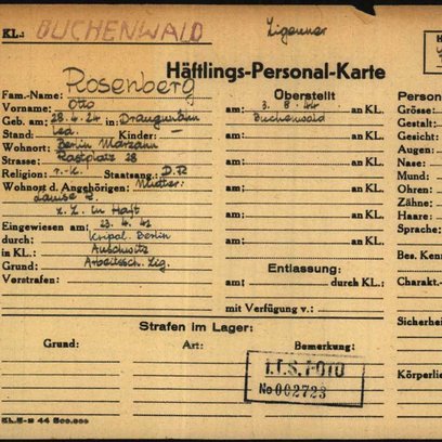 H&auml;ftlingspersonalkarte aus dem Konzentrationslager Buchenwald, Arolsen Archives
