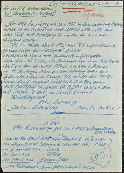 Korrespondenz von Otto Rosenberg mit dem ITS, Korrespondenzakte, 6.3.3.2 / 93881451 / ITS Digital Archive, Arolsen Archives Korrespondenz von Otto Rosenberg mit dem ITS, Korrespondenzakte, 6.3.3.2 / 93881451 / ITS Digital Archive, Arolsen Archives